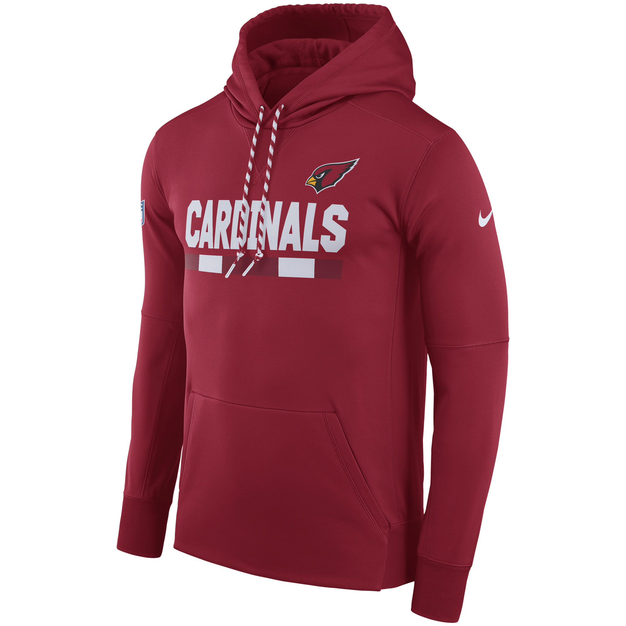 NFL Men Arizona Cardinals Nike Cardinal Sideline ThermaFit Performance PO Hoodie